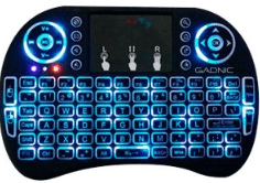Mini teclado inalámbrico con ratón Touchpad retroiluminación LED