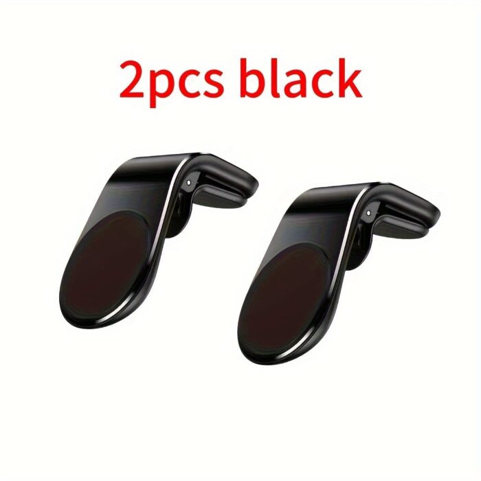 L-Shaped Universal Air Vent Metal Car Phone Mount, Aluminum Alloy, Magnetic, Rust Resistant, with Air Conditioner Outlet Mounting Type for Car