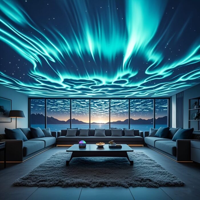 Northern Lights Projector with Remote Control, USB Powered, Non-Rechargeable Battery - Ideal for Game Room, Bedroom, Living Room - Perfect Christmas Gift for Boys and Girls, Black Plastic
