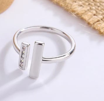 Anillo doble barra plata