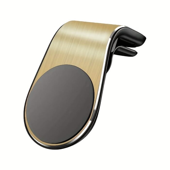 L-Shaped Universal Air Vent Metal Car Phone Mount, Aluminum Alloy, Magnetic, Rust Resistant, with Air Conditioner Outlet Mounting Type for Car