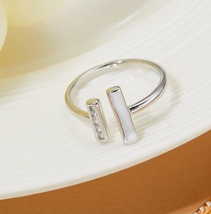 Anillo doble barra plata
