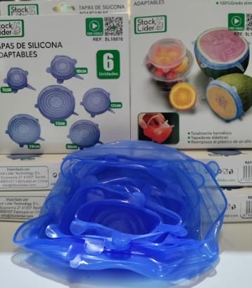 Set de 6 Tapas de Silicona Reutilizables