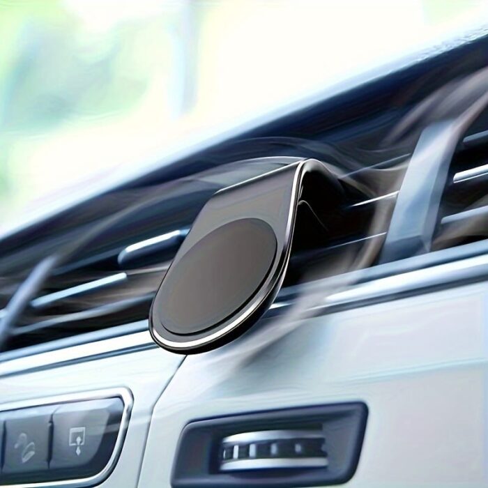L-Shaped Universal Air Vent Metal Car Phone Mount, Aluminum Alloy, Magnetic, Rust Resistant, with Air Conditioner Outlet Mounting Type for Car
