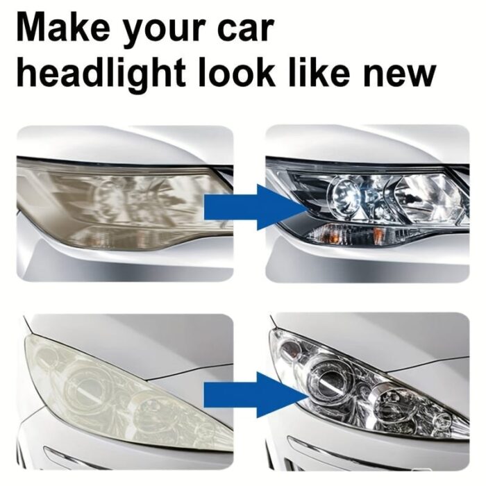 100ml Car Headlight Restoration Kit - Crystal Clear Coating for Enhanced Shine & Scratch Repair, Anti-Yellowing Treatment for Headlights, PE Material
