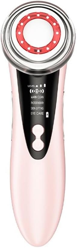 Masajeador facial con frío y calor antiarrugas rosa