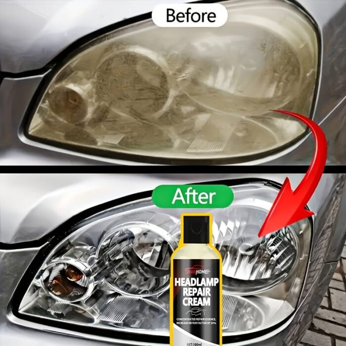 100ml Car Headlight Restoration Kit - Crystal Clear Coating for Enhanced Shine & Scratch Repair, Anti-Yellowing Treatment for Headlights, PE Material