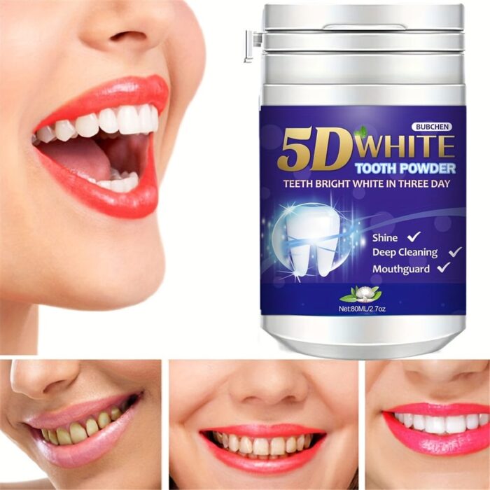 Polvo blanqueador de dientes, polvo limpiador dental, sabor a menta fresca