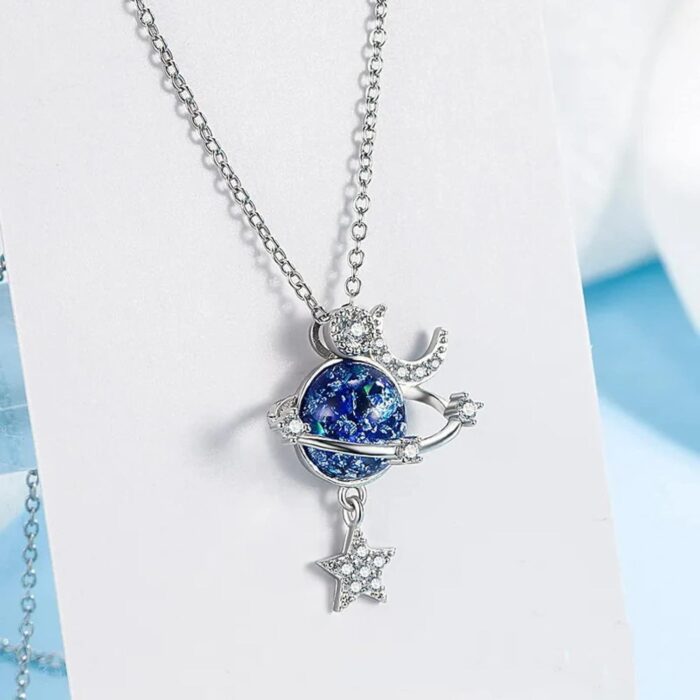 Collar de universo de estrella + caja de regalo