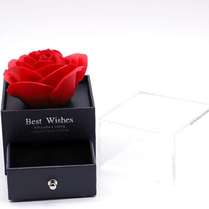 Caja de joyería de rosa eterna