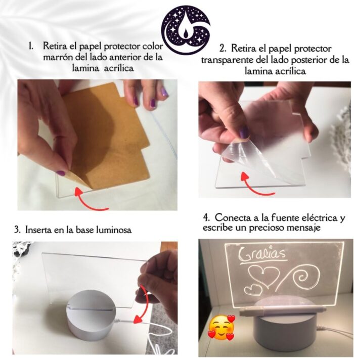 Lámpara personalizada para escribir forma redondo
