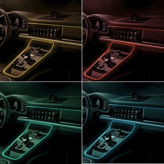 Tira de luz ambiente multifuncional 7 colores RGB para coches
