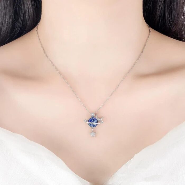 Collar de universo de estrella + caja de regalo