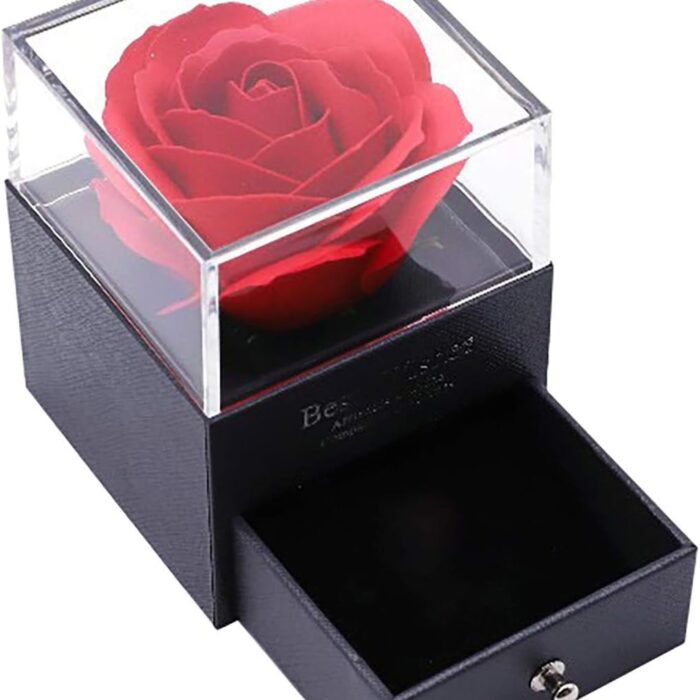Caja de joyería de rosa eterna