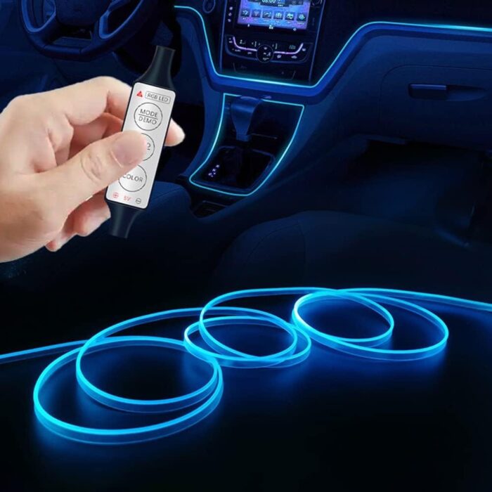Tira de luz ambiente multifuncional 7 colores RGB para coches