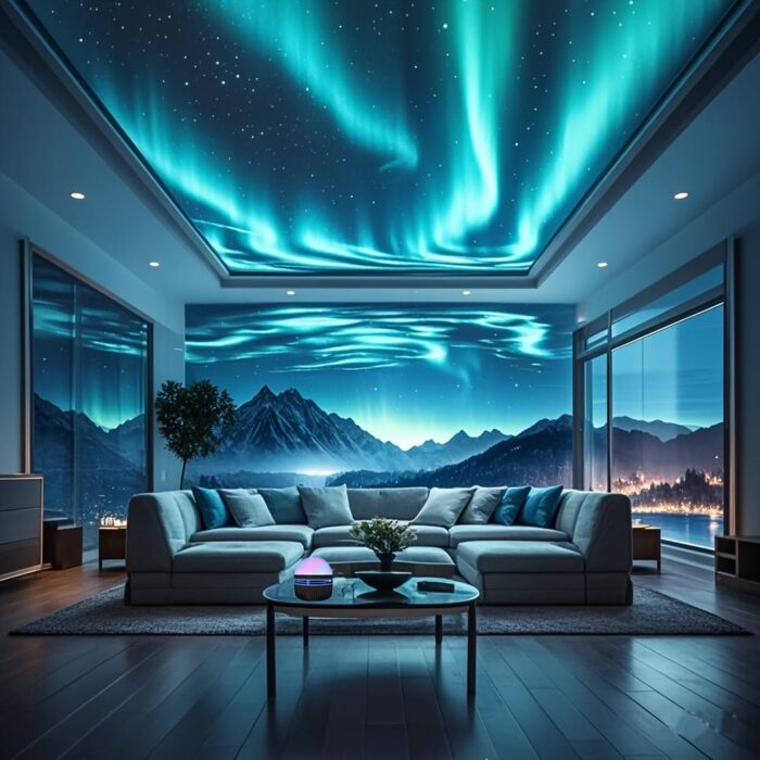 6540ec6d-d79b-4815-a3b7-5fba955197a8.jpg Northern Lights Projector with Remote Control, USB Powered, Non-Rechargeable Battery - Ideal for Game Room, Bedroom, Living Room - Perfect Christmas Gift for Boys and Girls, Black Plastic