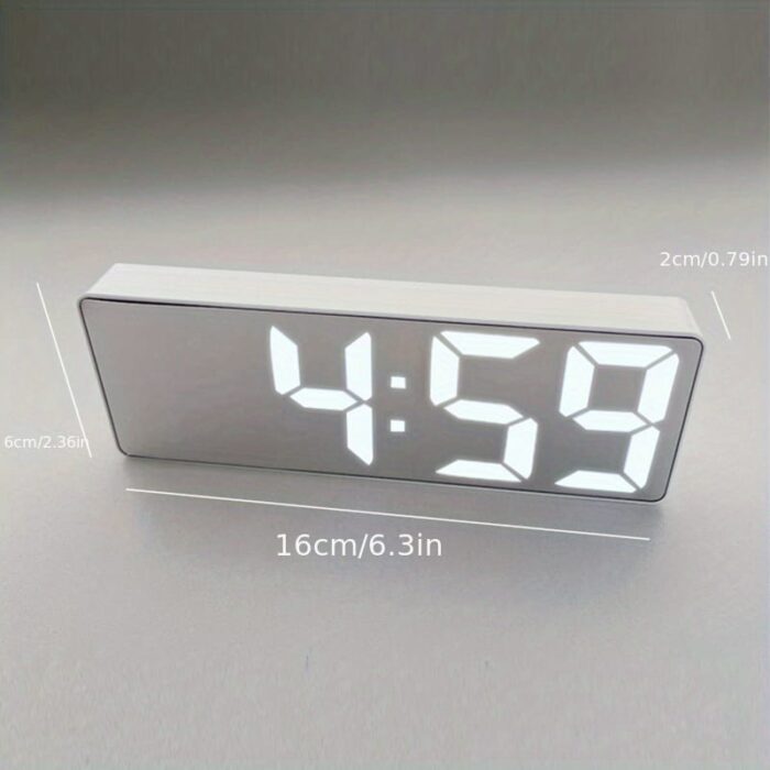 6a767c1c-0a9b-11ee-bfcf-0a580a69716d.jpg 1pc Latest Digital Clock, LED Alarm Clock For Bedroom, Electronic Desktop Clock With Temperature Display, Adjustable Brightness, 12/24 Hours, Hour Clock For Bedroom (No Battery And Adapter)
