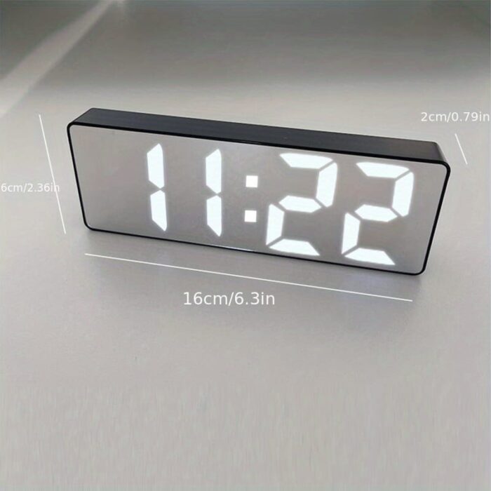 6f20b926-0a9b-11ee-8f9c-0a580a698dd1.jpg 1pc Latest Digital Clock, LED Alarm Clock For Bedroom, Electronic Desktop Clock With Temperature Display, Adjustable Brightness, 12/24 Hours, Hour Clock For Bedroom (No Battery And Adapter)