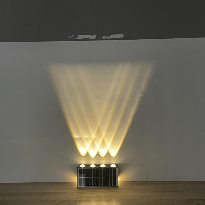Lámpara solar de pared exterior con 8 LED