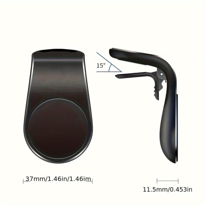 L-Shaped Universal Air Vent Metal Car Phone Mount, Aluminum Alloy, Magnetic, Rust Resistant, with Air Conditioner Outlet Mounting Type for Car
