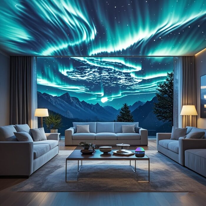 7f5c81d8-57c4-4899-a807-ebee98715b7c.jpg Northern Lights Projector with Remote Control, USB Powered, Non-Rechargeable Battery - Ideal for Game Room, Bedroom, Living Room - Perfect Christmas Gift for Boys and Girls, Black Plastic