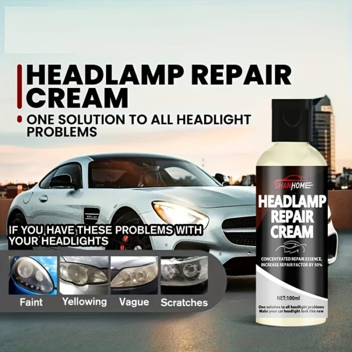 100ml Car Headlight Restoration Kit - Crystal Clear Coating for Enhanced Shine & Scratch Repair, Anti-Yellowing Treatment for Headlights, PE Material