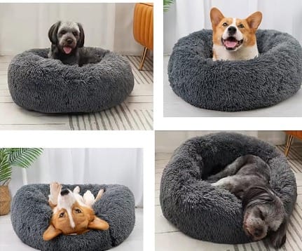 Cama Perro Grande Gris Oscuro 90 cm