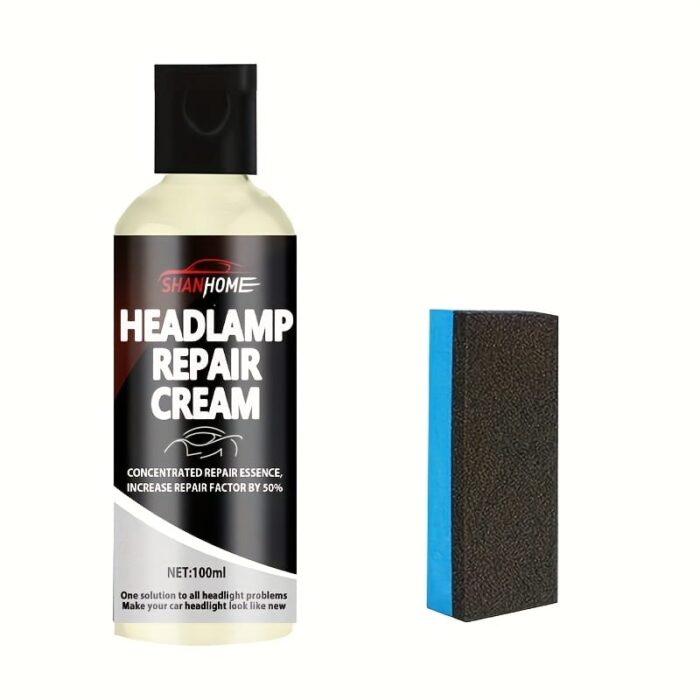 100ml Car Headlight Restoration Kit - Crystal Clear Coating for Enhanced Shine & Scratch Repair, Anti-Yellowing Treatment for Headlights, PE Material