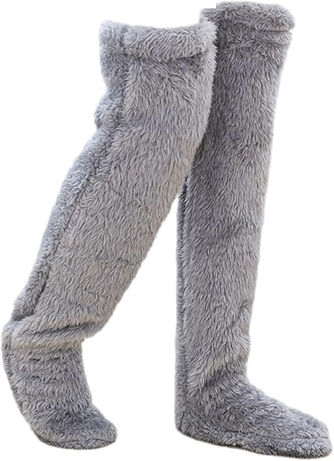 CALCETINES_1738932552 Calcetines de peluche hasta la rodilla para mujer