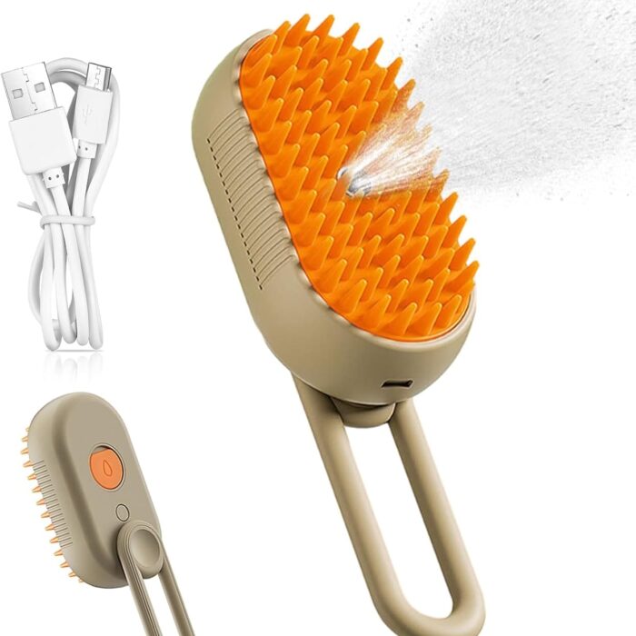 Cepillo vapor de masaje para mascota 3 en 1
