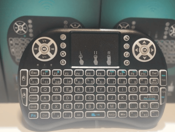 Mini teclado inalámbrico con ratón Touchpad retroiluminación LED