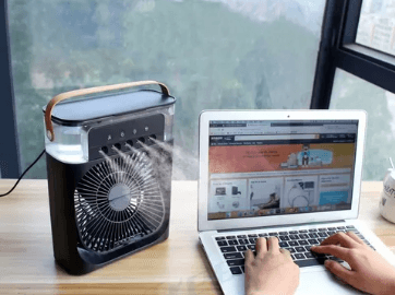 Ventilador humidificador de nebulización negro