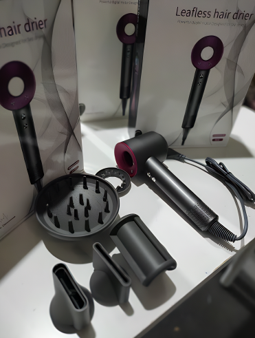 Secador iónico tipo dyson con accesorios