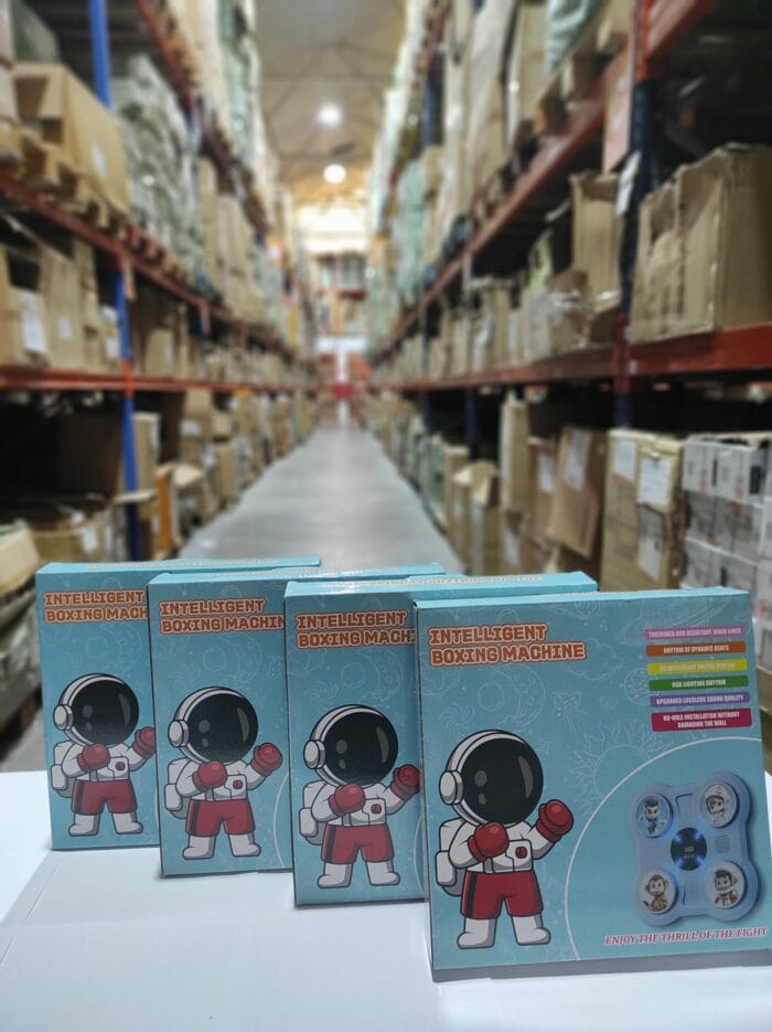 Máquina de boxeo inteligente infantil azul + guante rojo