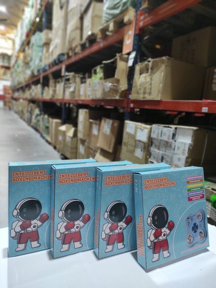 Máquina de boxeo inteligente infantil azul + guante rojo