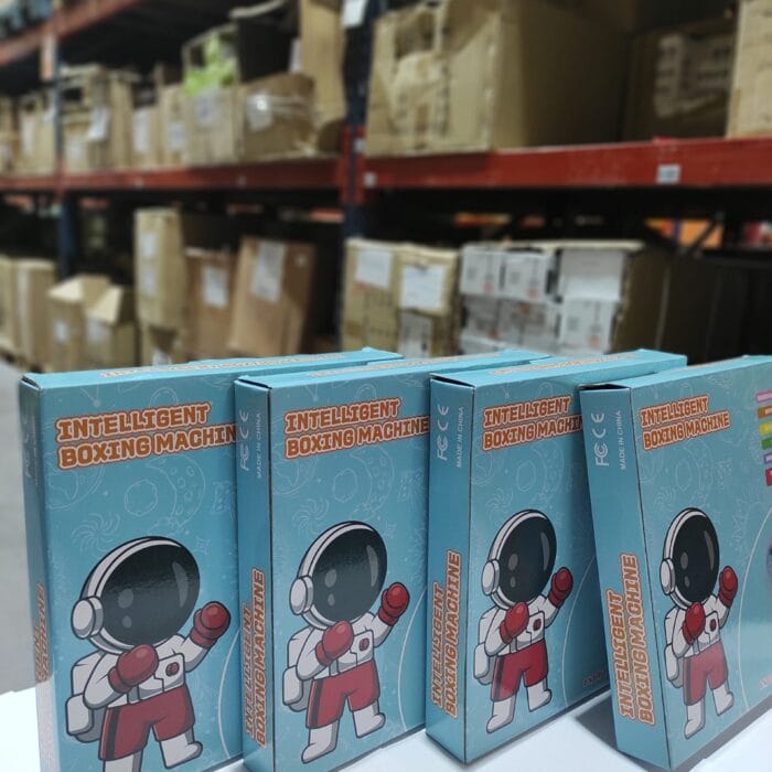 Máquina de boxeo inteligente infantil azul + guante rojo