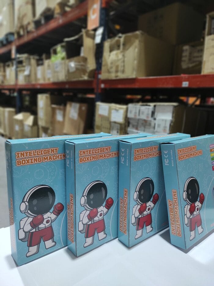 Máquina de boxeo inteligente infantil azul + guante rojo