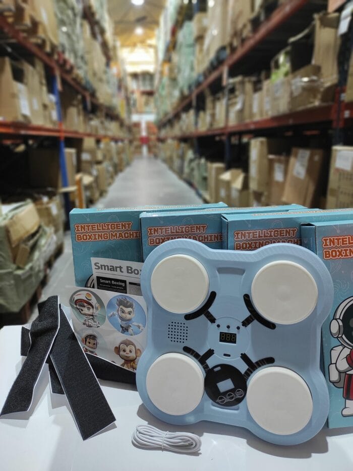 Máquina de boxeo inteligente infantil azul + guante rojo