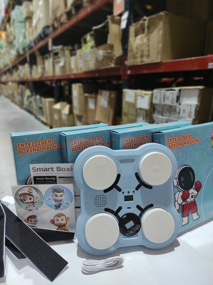 Máquina de boxeo inteligente infantil azul + guante rojo