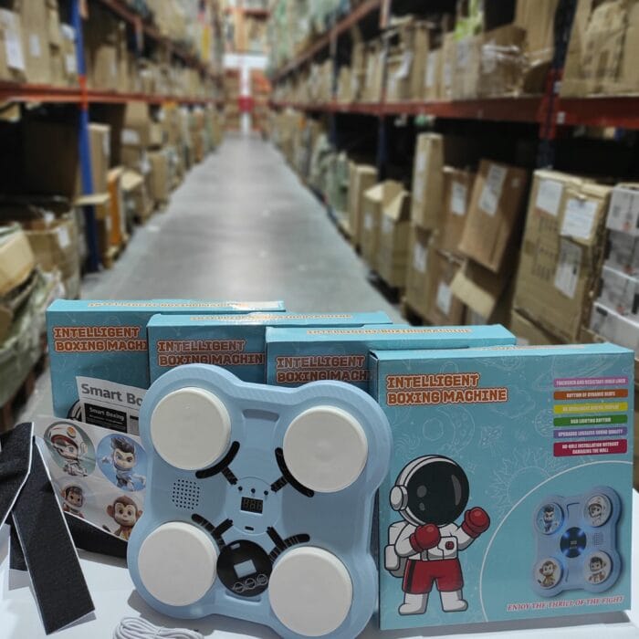 Máquina de boxeo inteligente infantil azul + guante rojo