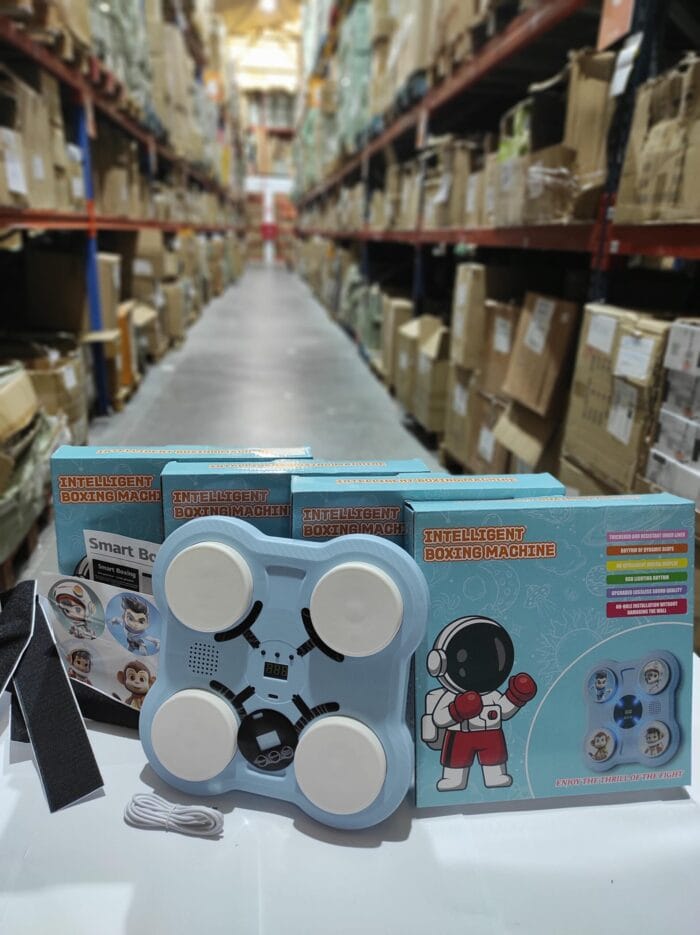 Máquina de boxeo inteligente infantil azul + guante rojo