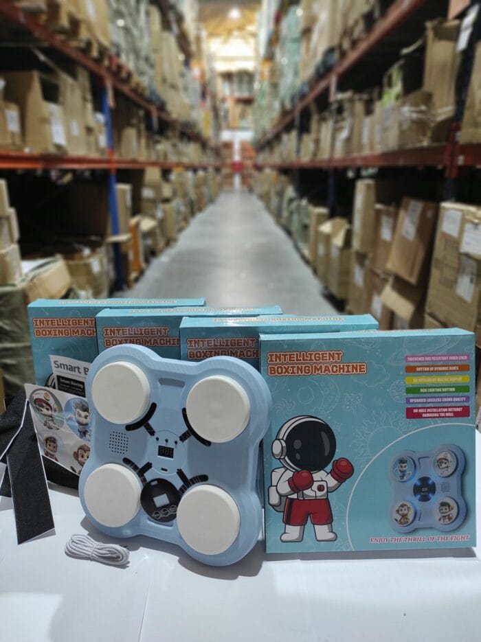 Máquina de boxeo inteligente infantil azul + guante rojo