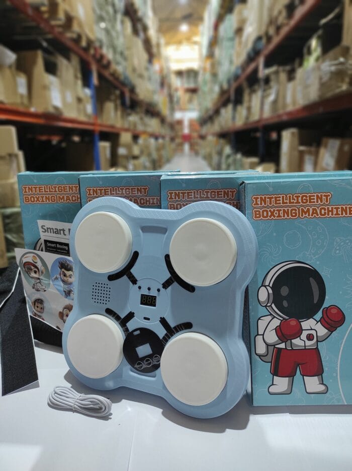 Máquina de boxeo inteligente infantil azul + guante rojo