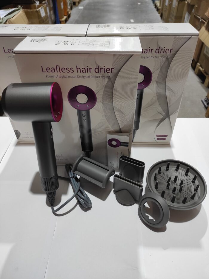 Secador iónico tipo dyson con accesorios