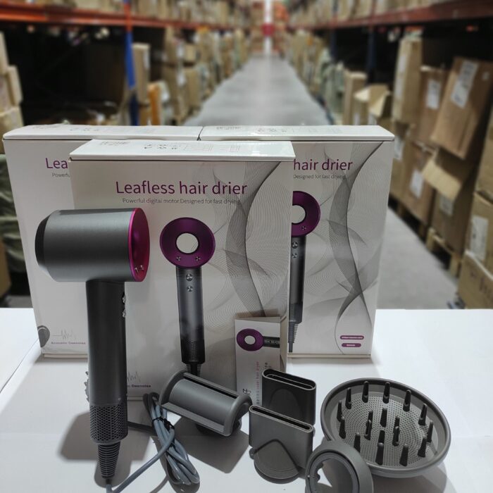 Secador iónico tipo dyson con accesorios