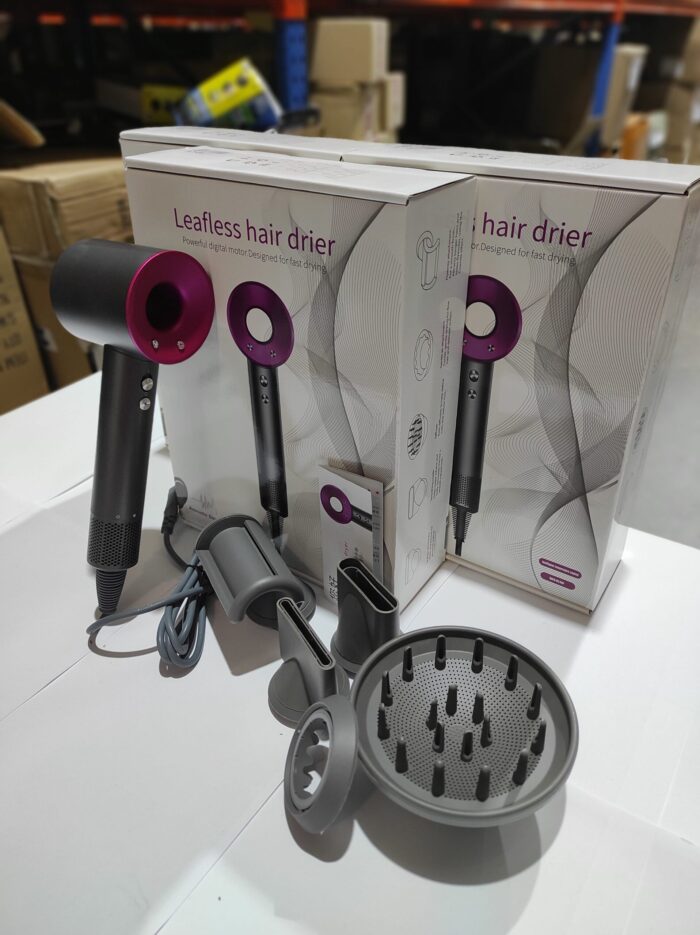 Secador iónico tipo dyson con accesorios