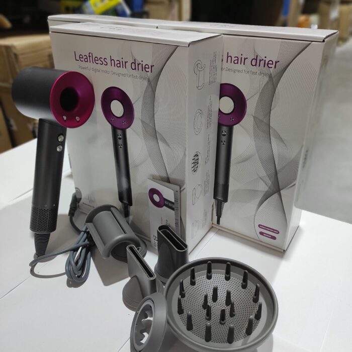Secador iónico tipo dyson con accesorios