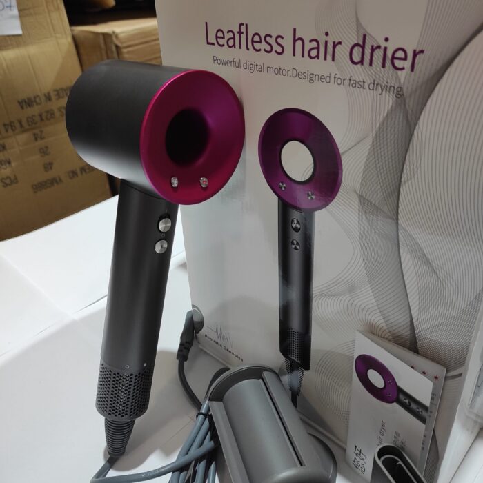 Secador iónico tipo dyson con accesorios