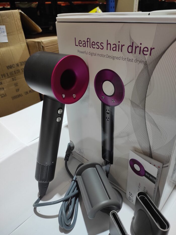 Secador iónico tipo dyson con accesorios