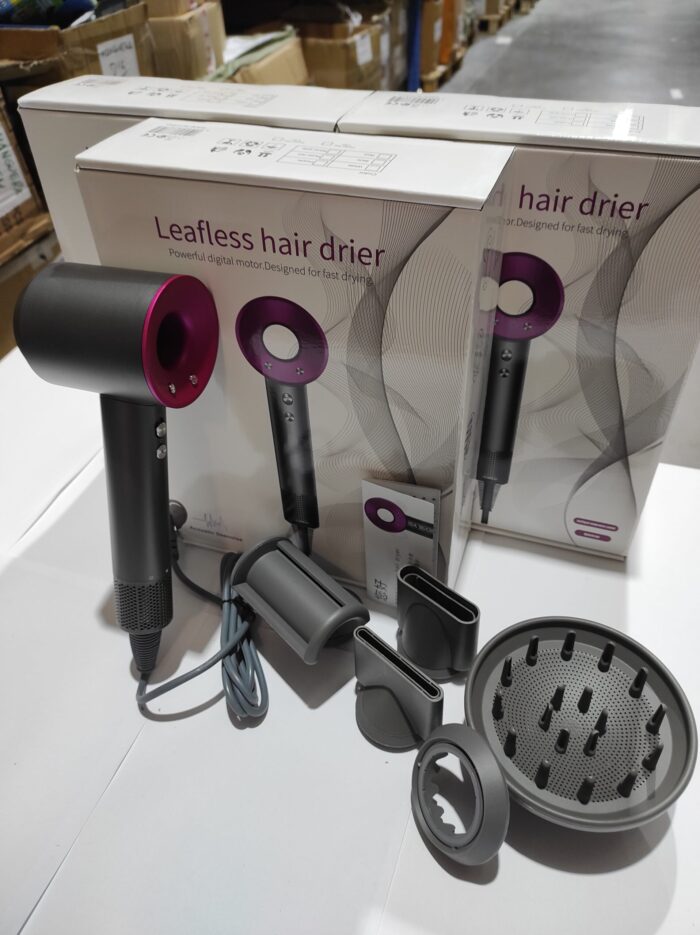 Secador iónico tipo dyson con accesorios